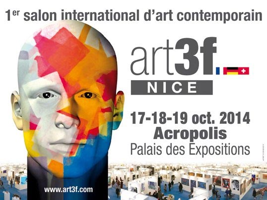 Affiche Art3f, pour le premier salon international d'art contemporain de la ville de Nice.