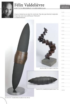 Exposition d'un jour des sculptures sur métal de Félix Valdelièvre - Cinquième édition Rdv d'Art - Paris, Espace Christiane Peugeot