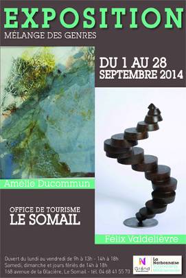 Affiche pour l'exposition Mélange des genres à l'office de tourisme du Somail,le grand Narbonne