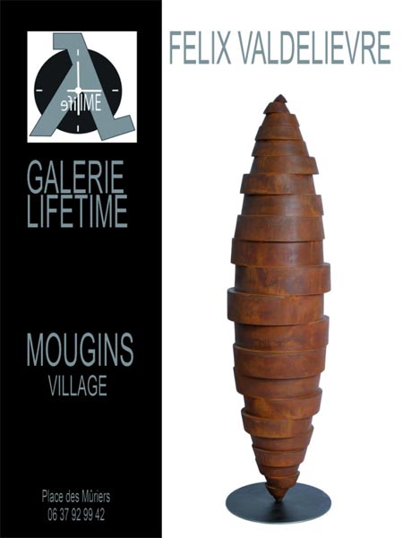 Affiche pour l'exposition des sculptures de Félix Valdelièvre à la galerie Lifetime de Mougins