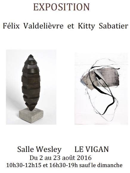 Affiche pour l'exposition de Félix Valdelièvre et Kitty Sabatier au Vigan