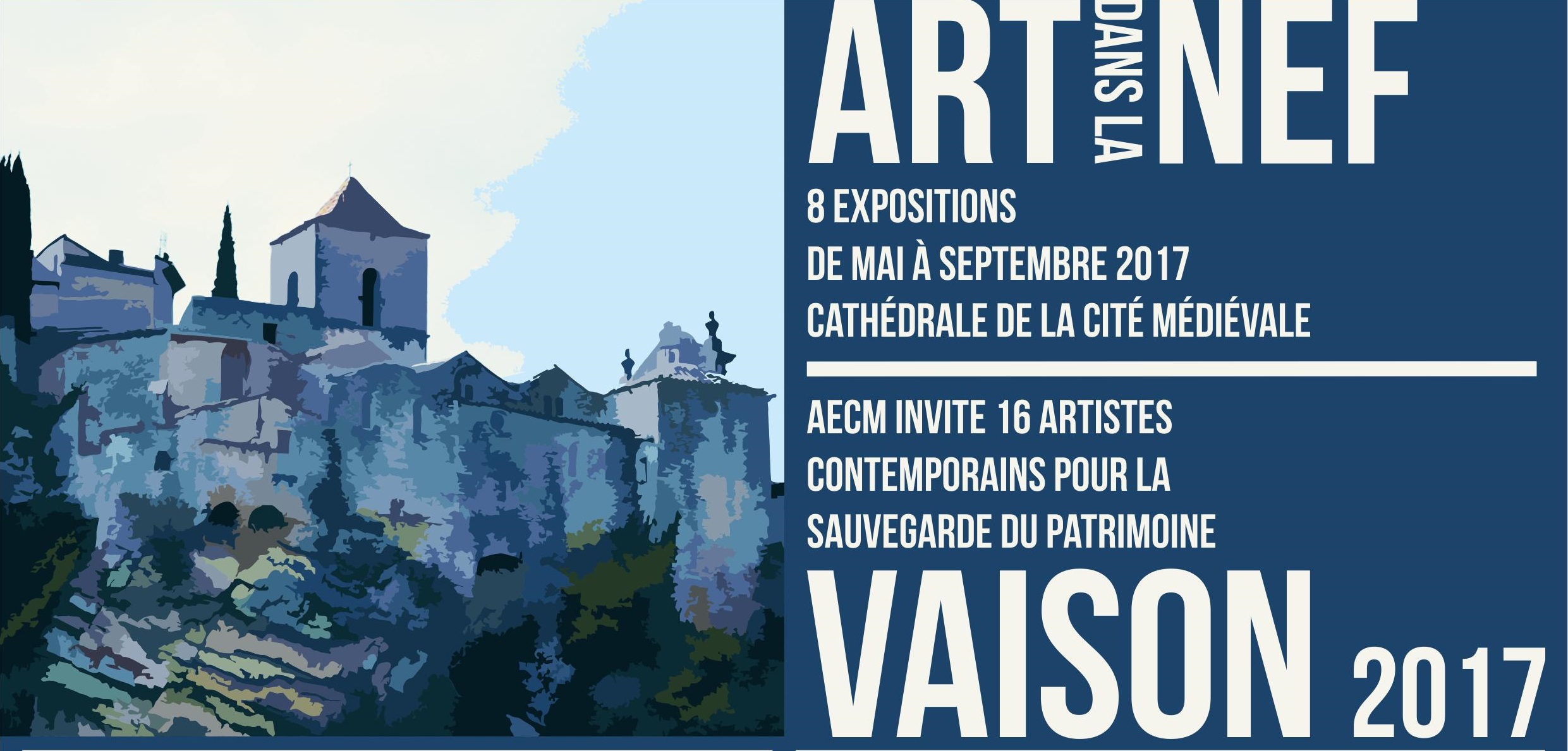 Bandeau de présentation de l'édition 2017 de l'exposition d'art contemporain à Vaison la Romaine