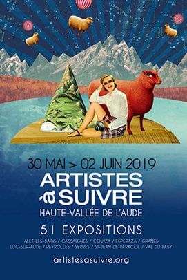 Miniature de l’affiche d’Artistes à Suivre - 51 expositions dans la haute-vallée de l'Aude – Participation du sculpteur sur métal Félix Valdelièvre à Serres