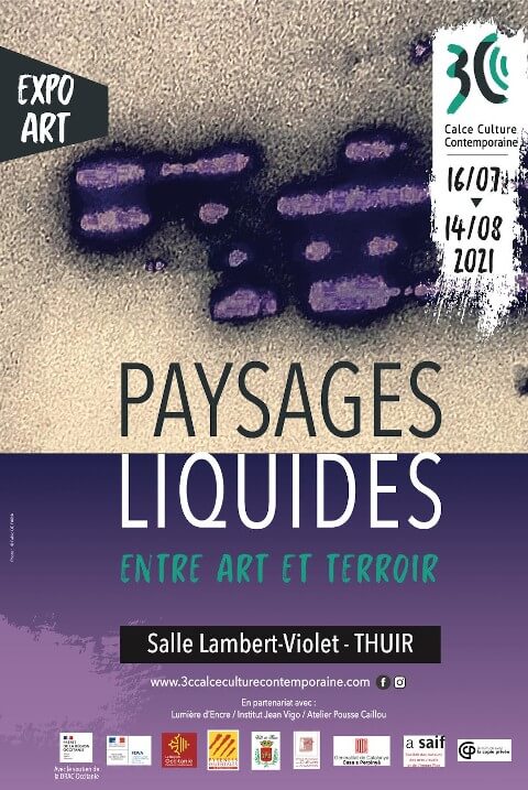 Affiche de l'exposition Paysages liquides - Acte 2 - salle Lambert-Violet à Thuir