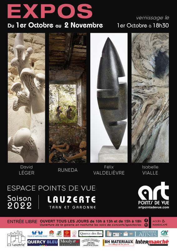 Exposition de Félix Valdelievre,  Sculpteur, à l'Espace Points de Vue de Lauzerte, Octobre 2022