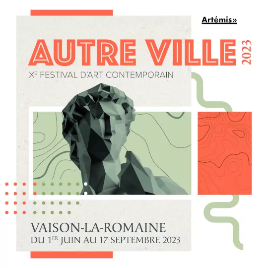 Autre Ville 2023 : Affiche du Xème festival d'Art contemporain à Vaison la Romaine